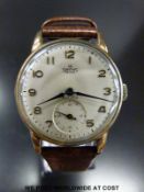 Smiths Deluxe 9ct gold gentleman's wristwatch with subsidiary seconds dial,