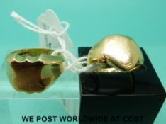 An 18ct gold signet ring (5.4g) and a 9ct gold signet ring (7.