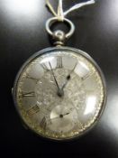 Thomas Kinder Coventry silver gentleman's pocket watch of generous proportions,