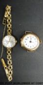 Avia 9ct gold wristwatch and another 9ct gold watch