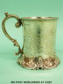 A Victorian hallmarked silver waisted christening cup, height 10cm,