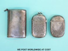 Three late Victorian hallmarked silver vestas,