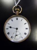 A 9ct gold open faced gentleman's pocket watch,