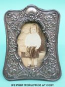 An Edward VII hallmarked silver photo frame, height 13cm,