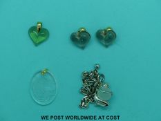 A Lalique bracelet, Lalique pendant depicting a nude women,