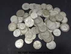 Approximately 525g of pre-1920 UK silver coinage