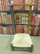 A 19thC mahogany armchair and a chapel or prayer chair