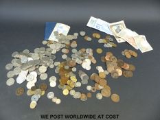 A quantity of UK and overseas sundry coinage, George III onwards,