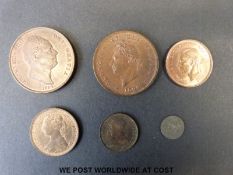 An 1826 George IV; VF penny, together with an 1834 William IIII penny, VF,