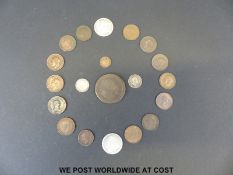 An 1844 half farthing, an 1839 quarter farthing, a collection of farthings George III onwards,