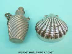 A silver shell trinket box,