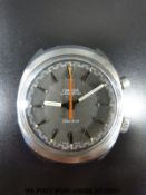 Omega Chronostop gentleman's chronograph wristwatch with white hands and baton markers on grey face,