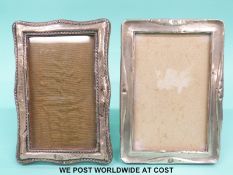 Two early 20thC hallmarked silver photograph frames,