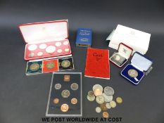 A collection of proof sets etc including British Virgin Islands together with crowns,