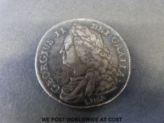 A George II 1745 half crown nicely toned better then fine obverse,