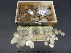 An amateur coin collection in the whole including 266g of pre 1947 silver coinage, 215g of pre 1920,