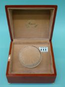 Rapport automatic wristwatch electronic winding case with faux birds eye maple lid