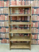 A pine waterfall bookcase (H200xW93xD32cm)