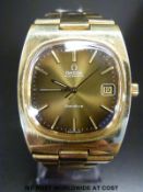 Omega gold plated gentleman's automatic wristwatch with date aperture,