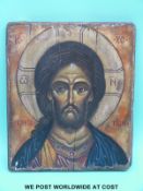 A Russian icon depicting Jesus Christ (39 x 33cm)