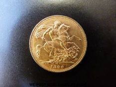 An 1896 gold full sovereign, Melbourne mint,