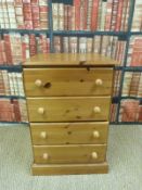 A pine filing cabinet (H80 x W55 x D60cm)