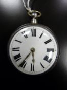 Nosredna St Andrews hallmarked silver pair cased key winding pocket watch with Roman numerals and
