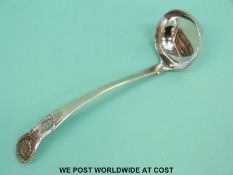 A Georgian Scottish hallmarked silver Kings pattern sauce ladle, length 16cm,