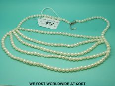 A five strand pearl necklace