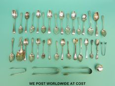 A quantity of Georgian and later hallmarked silver spoon and other cutlery,