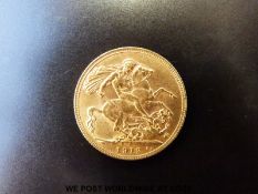 A 1912 George V gold full sovereign