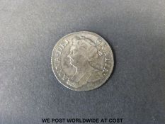 Queen Anne 1711 sixpence VF