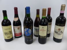 Eight bottles of mixed wine from France, Spain, Italy and Cyprus to include Bourgueil,