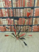 A retro 1970's electric chandelier light fitting (94cm drop,