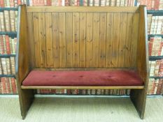 A high backed pine settle (H135xW150xD42cm)