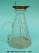A hallmarked silver mounted whisky noggin by Hukin & Heath, Birmingham 1924,