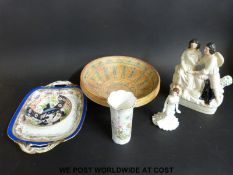 A Staffordshire figure and a Coalport figurine etc
