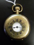 Zenith gold plated half hunter pocket watch.