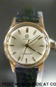 Omega Ladymatic ladies wristwatch with two tone baton markers, black hands and gold seconds hand,