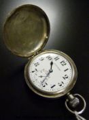 Edma Watch Co hallmarked silver full hunter pocket watch with subsidiary seconds dial,