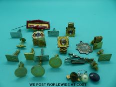 A collection of jewellery to include a white metal football medal,