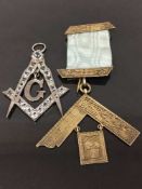 An early twentieth century Masonic silver gilt badge of Armistice day interest, presented to 'W.