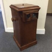 A Victorian mahogany stereoscope viewing box, with internal carousel and approximately 120 + slides.