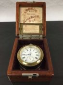 A large silver deck watch by Ulysee Nardin, numbered 26702, case 55 mm diameter,