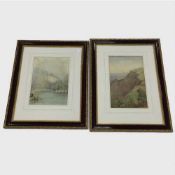 Abraham Hulk : Near Lynton , Devon, watercolour, signed, 38 cm x 25 cm,