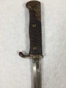 A German model 1898 Mauser rifle bayonet, pipe-backed 52cm blade by WK & C of Solingen,
