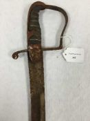 A Georgian 1796 pattern light cavalry trooper's sabre, the 82cm curved blade with single fuller,
