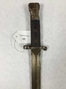 A British 1888 Lee-Metford bayonet, steel mounted leather scabbard.