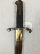 A Fine British Model 1856 Sword Bayonet, the 58cm engraved recurving Royal Garrison Artillery blade,