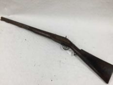 A Victorian colonial made percussion cap carbine/musket, length 107cm.